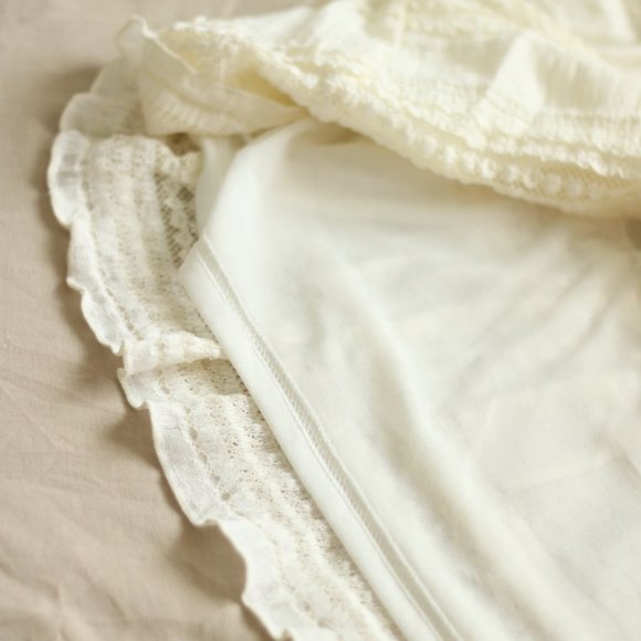 EUC Japanese Ivory Sleeveless Lace Blouse - Picture 6 of 8